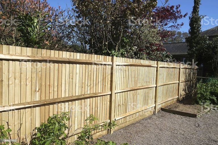 Brand new wooden shiplap boundary